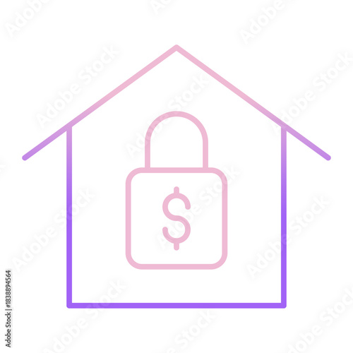 Outline Color Slod hous lock icon