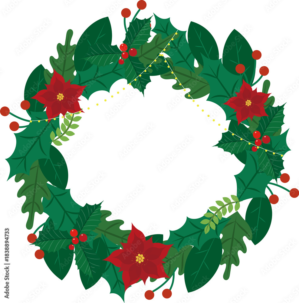 Fototapeta premium christmas holly frame
