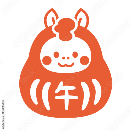 午のだるま　はんこ風