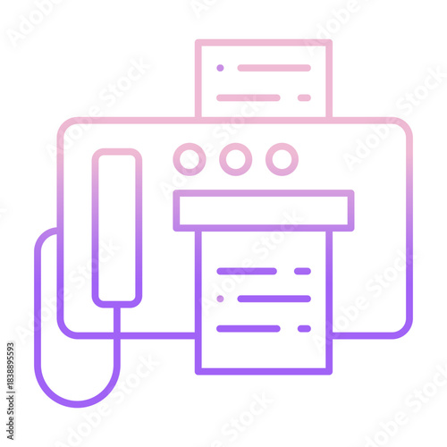 Outline Color Fax Machine icon