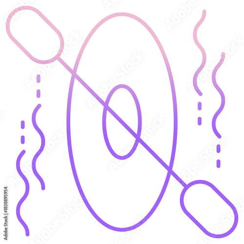 Outline Color kayaking icon