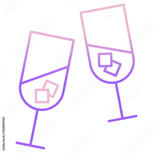 Outline Color wine glass icon