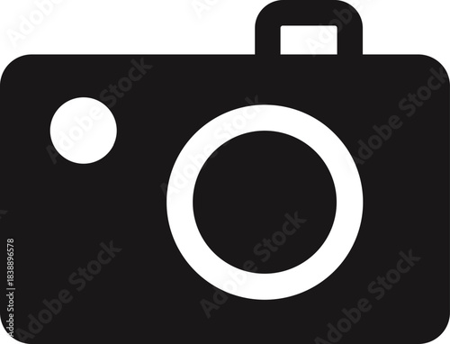 Minimalist Black Silhouette Camera Icon