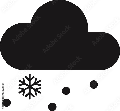 Snow Falling Cloud Winter Weather Icon