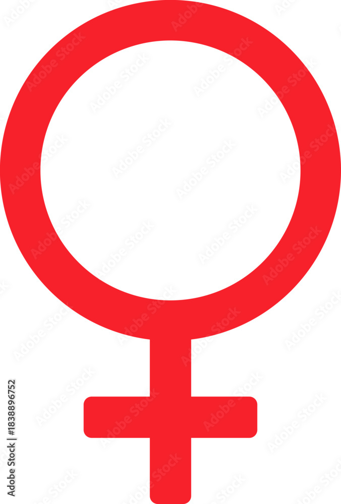 Fototapeta premium Red Female Gender Symbol Icon