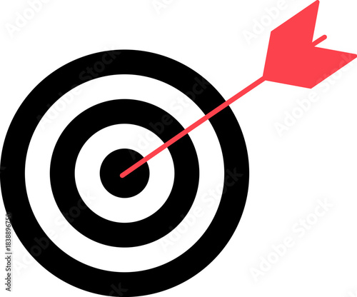 Target with Arrow Hitting Bullseye Icon