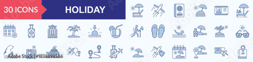 Holidays Blue Icon Set