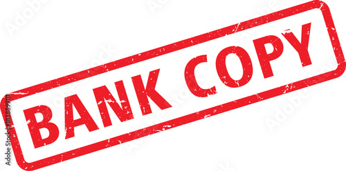 Distressed Red Bank Copy Stamp on White Background Financial Document Seal Illustration