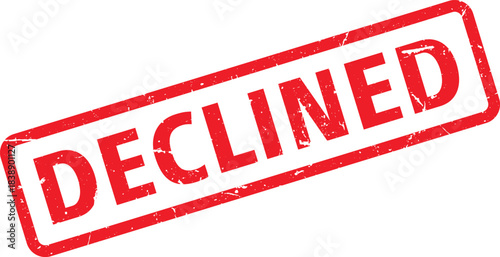 Red Declined Rubber Stamp on White Background Illustrative Design Element