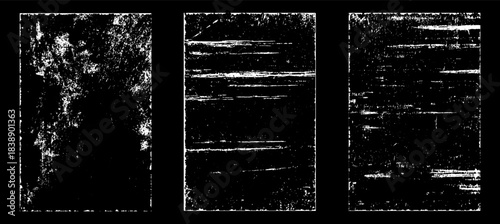 Grunge worn paper effect. Overlay texture stamps with old paper. Stamps distress grain surface dust and rough background concept. Illustration place over object to create grunge effect. Vector EPS10.
