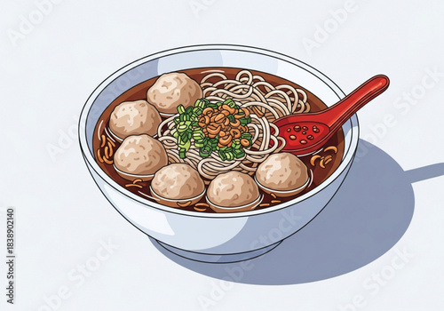 Let me introduce myself, I made a 3D design of Indonesian food called meatballs