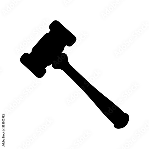 Gavel silhouette icon symbolizing law, justice, and judgment