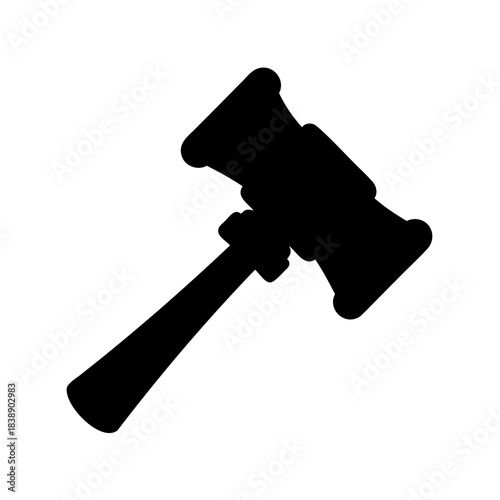 Judge's gavel silhouette icon representing law and justice