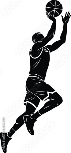 Basketball Player Jump Shot Silhouette