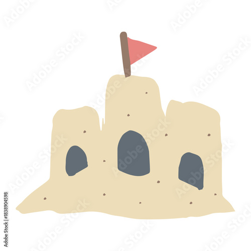 海のやさしいアイコンシリーズ｜砂のお城 / Gentle Sea Icon Series – Sand Castle