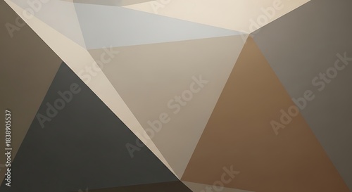 Abstract Geometric Background with Overlapping Polygons in Earthy Tones