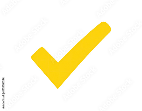 Bright yellow check mark icon against a solid black backdrop