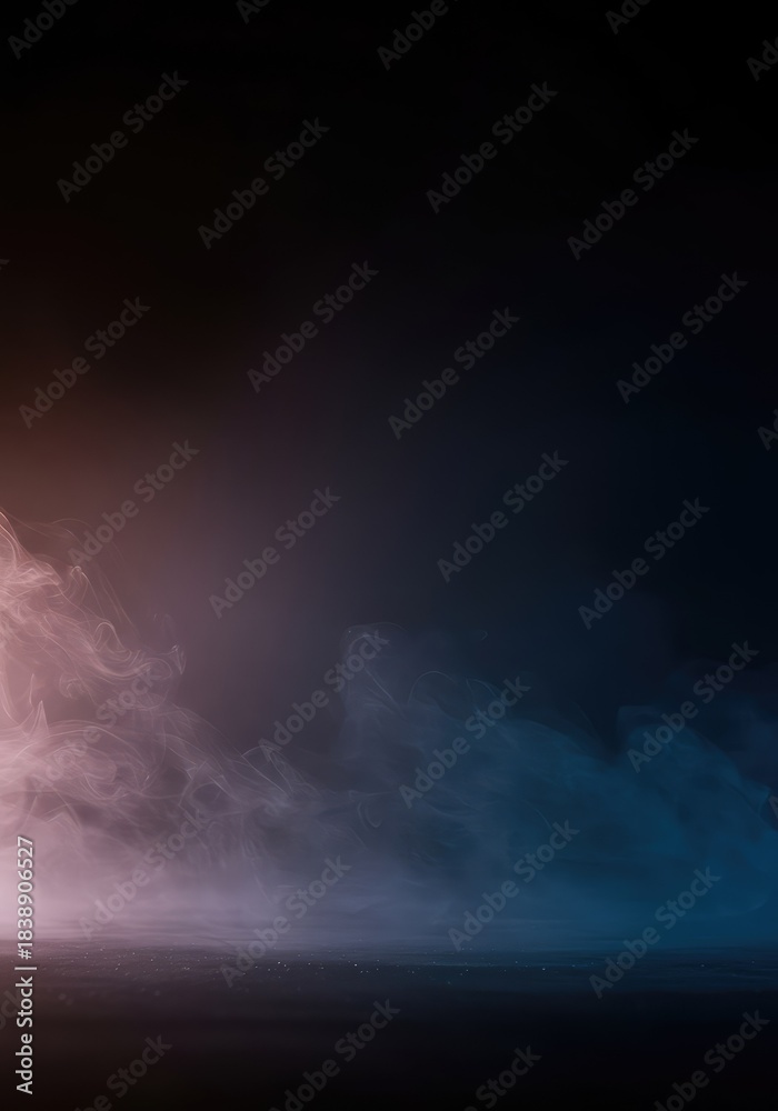 Fototapeta premium A deep, dark, and abstract background featuring subtle atmospheric smoke and a mysterious, unfocused light source ,secretive ,rendering ,design