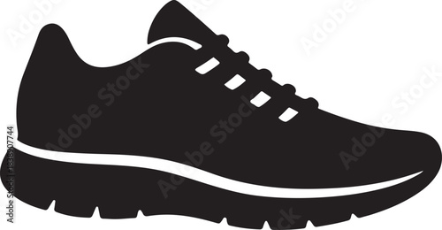 Sport running shoe footwear icon for active lifestyle and fitness