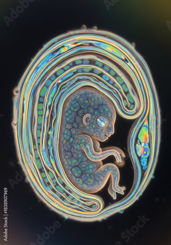 Fetal Embryo Inside Coiled Placenta