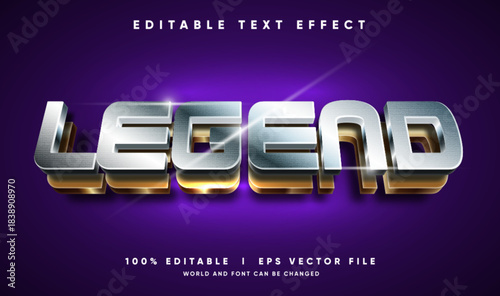 legend 3d vector text effect with modern style