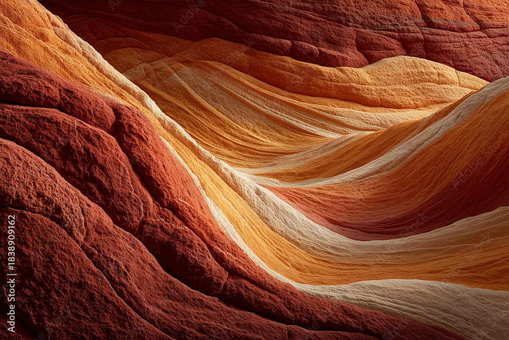 Obraz premium Abstract texture background of wavy red sandstone layers