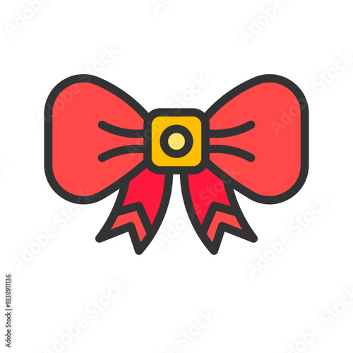 Bow Tie icon vector image. Suitable for mobile apps, web apps and print media.