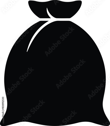 Minimalist black rice sack bag food silhouette vector icon