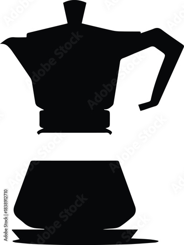 Minimalist black drip coffee pot carafe silhouette vector icon