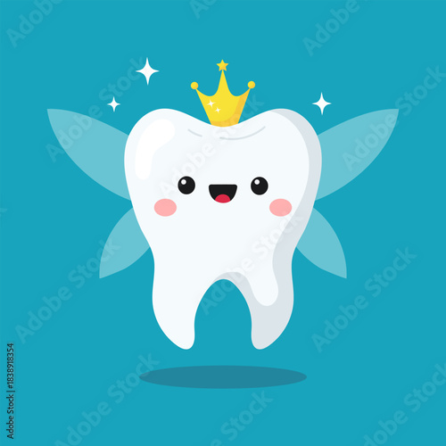 Cute tooth fairy character illustration