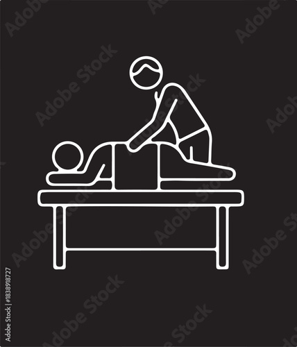 Massage Therapy Icon with Therapist and Client wellness relaxation