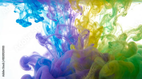 Abstract Soft Colorful Ink Splash in Water Background