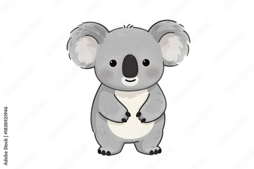 Naklejka premium Cute Koala Illustration in Minimal Style