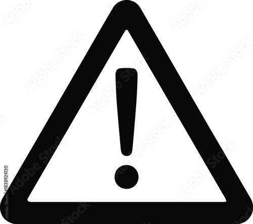 Silhouette of a warning sign alerting danger