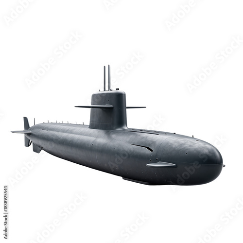 Grey Submarine 3D Render