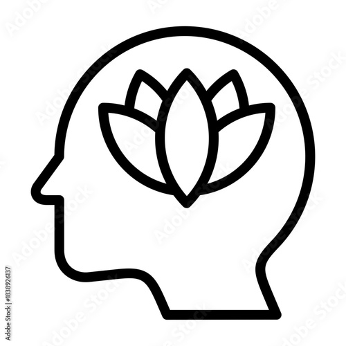 mind fullness icon line