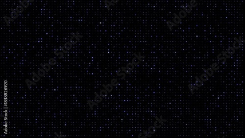 Dark Starry Grid with Blue Twinkling Dots Seamless Animation Loop