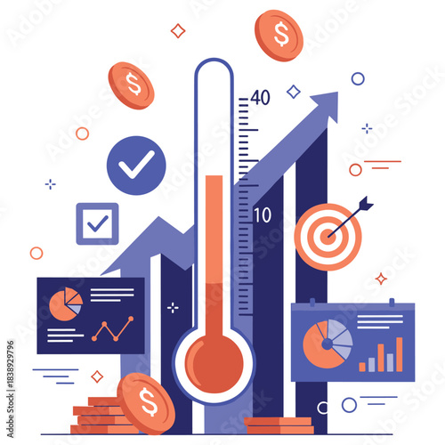Financial growth and performance metrics in business analytics illustration