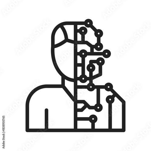 Human AI collaboration icon