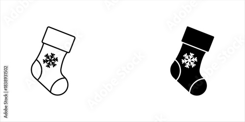 Christmas stocking line icons collection, holidays and gifts, Christmas stocking vector icon set, vector graphics, editable stroke line sign, vector illustration, eps 10.