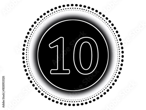 Number 10 Countdown Element Black White Animated Graphic