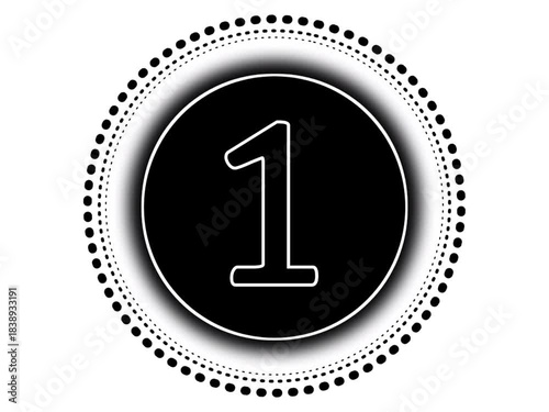 Number 1 Countdown Element Black White Animated Graphic