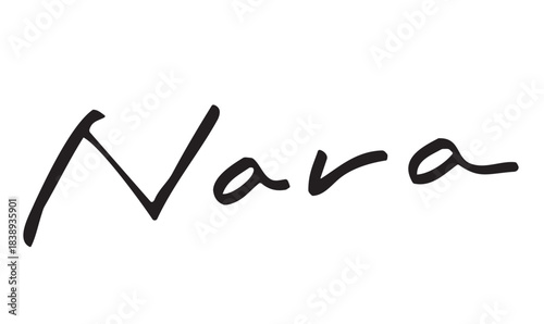 手書き英字ロゴ「Nara」｜奈良県の歴史とやさしさを感じる筆記体風ロゴ素材