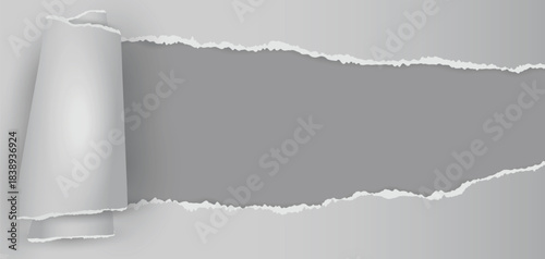Abstract background with torn paper design. Abstract textured background with a dynamic torn paper effect in shades of grey and white, modern design projects and creative concepts. vector illustration