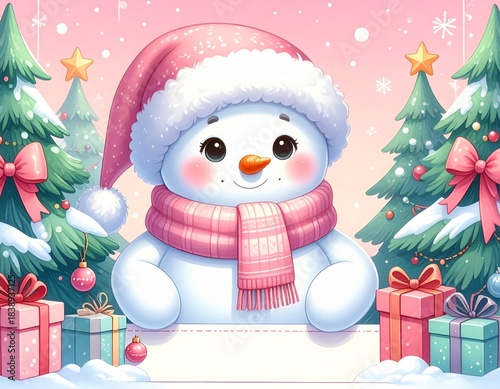 snowman and gifts 