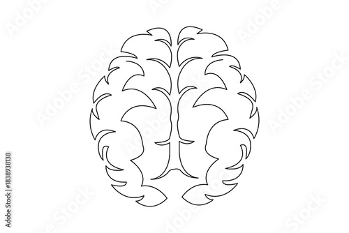 Simple brain outline design element for thought and creativity