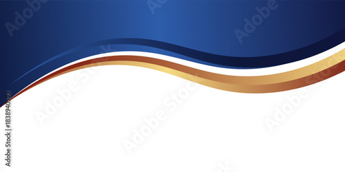 Modern abstract design featuring layered blue and golden waves creating a dynamic and professional backdrop.