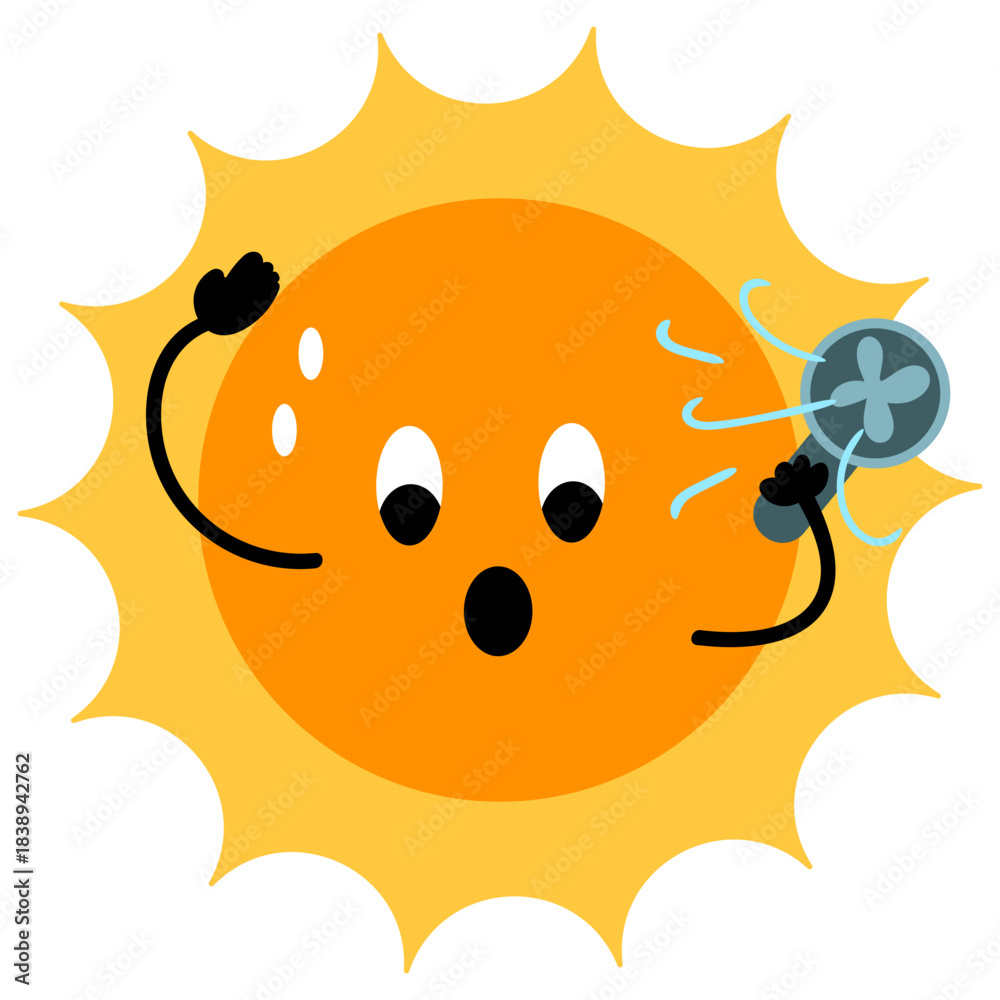 Fototapeta premium Sun Character Cute