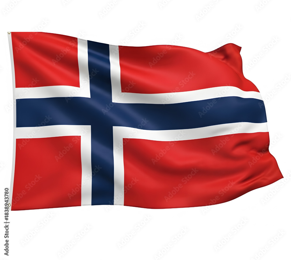 Fototapeta premium Norwegian flag flying