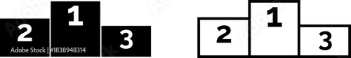 Icon showing a podium with three sections and numbers indicating positions for first, second, and third place